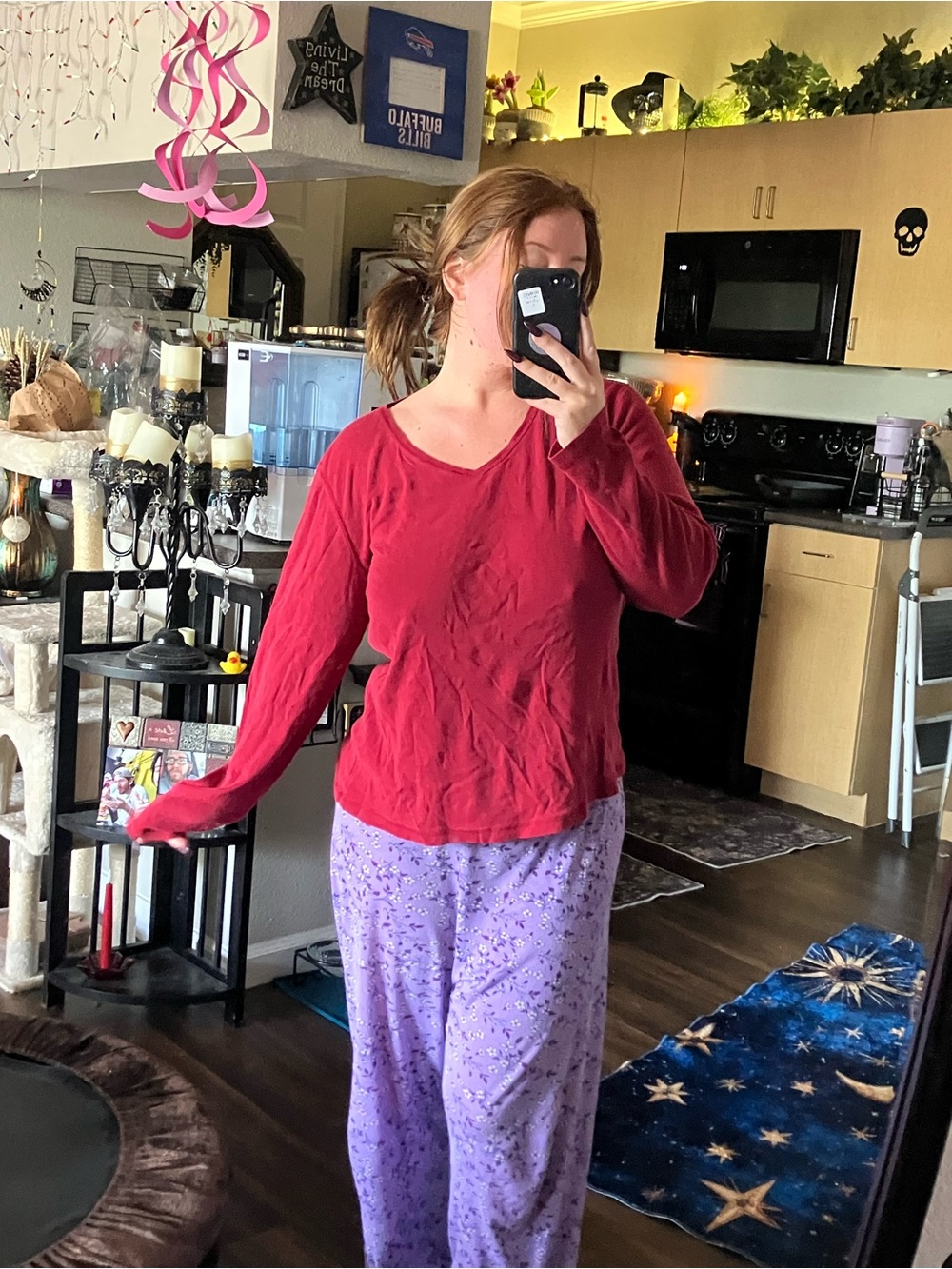 Red Long-Sleeve Pajama Top — Unbranded Women's Sleepwear